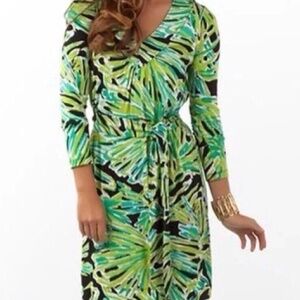 Lilly Pulitzer Vibrant Green and Black Patterned Dress